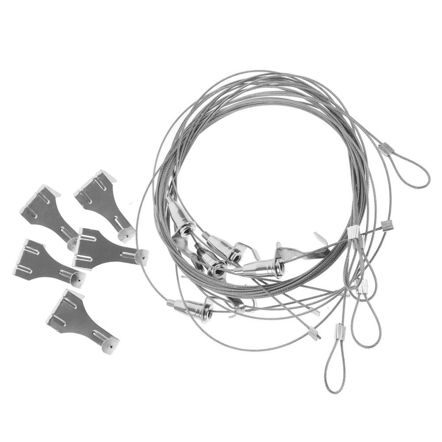 5Sets Steel Picture Rail Hanging Kit with Hooks for Versatile Home Frame Display