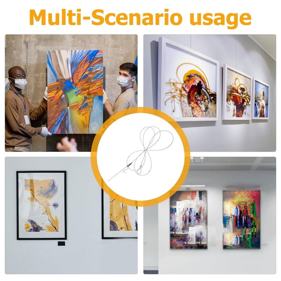 5Sets Steel Picture Rail Hanging Kit with Hooks for Versatile Home Frame Display