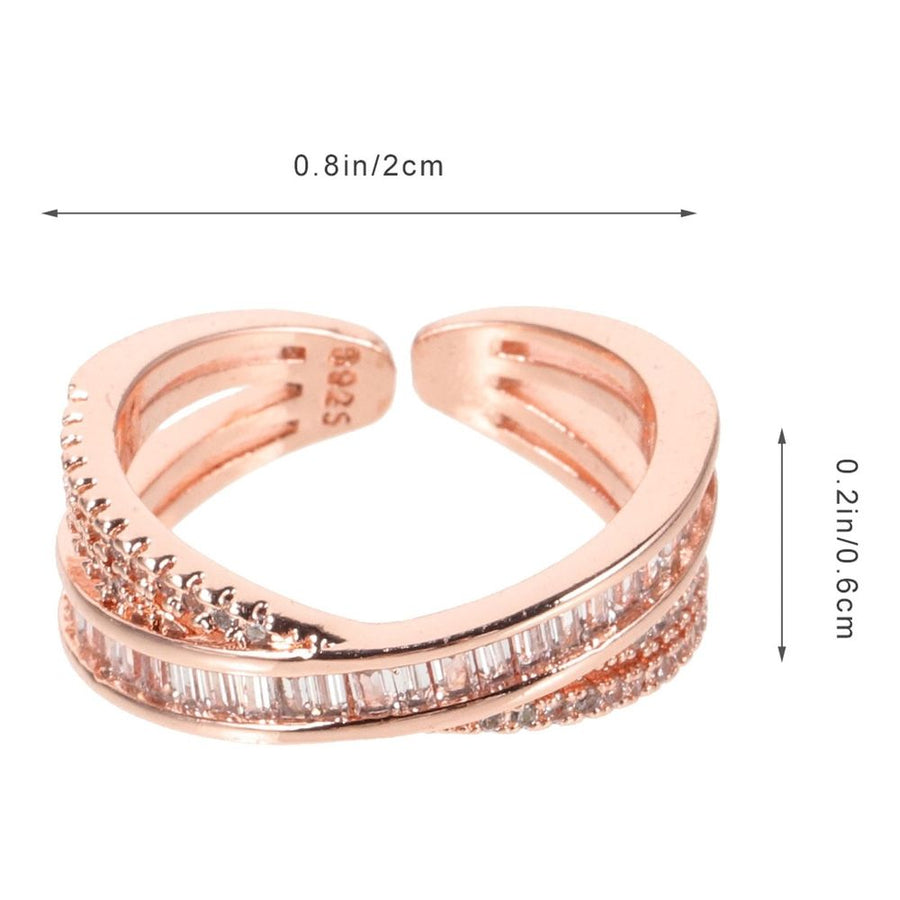 Adjustable Rings Women Rhinestone Geometric Rose 1Set for Special Occasions