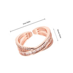 Adjustable Rings Women Rhinestone Geometric Rose 1Set for Special Occasions