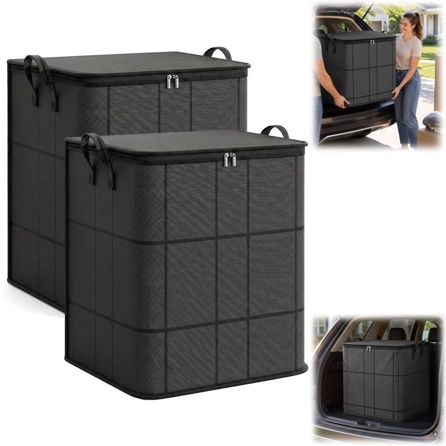 Foldable Comforter Storage Bags Large Capacity Dust Proof Organizer with Zipper Handles.180L