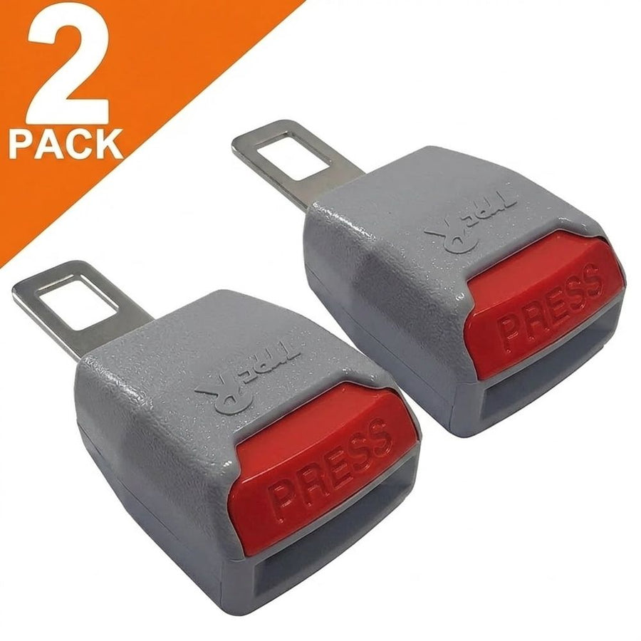 Car Seat Belt Extender Buttons, 2-Pack Seatbelt Buckle Extension Clips for Auto Comfort, Black
