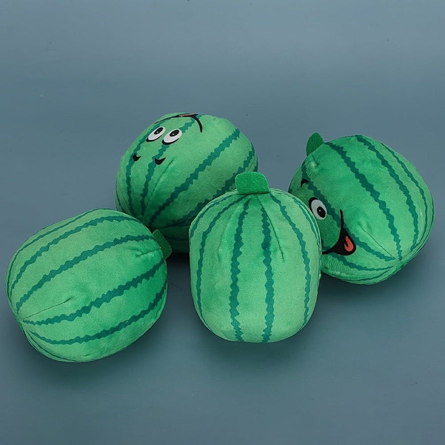 4Pcs Pet Soft Plush Watermelon Toy Dogs Cat Squeak Chew Toys Interactive Relieve Boredom Pet Supplies