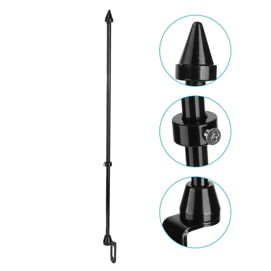 Motorcycle Auto Flagpole Rear Seat Luggage Rack Mount Flag Pole AccessoryBlack