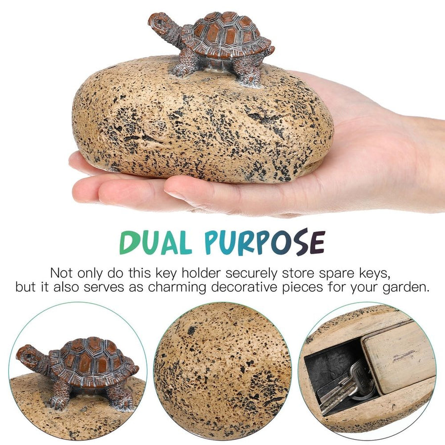 Garden Turtle Statue Key Hider, Assorted Colors, Durable and Concealed
