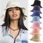Distressed Sun Hats for Women Summer Casual Wide Brim Cotton Bucket Hat Beach Vacation Travel Accessories
