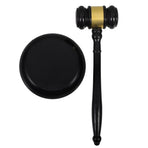 1Set Solid Wood Auction Sale Hammer Black Judge Gavel for Party and Executive Use