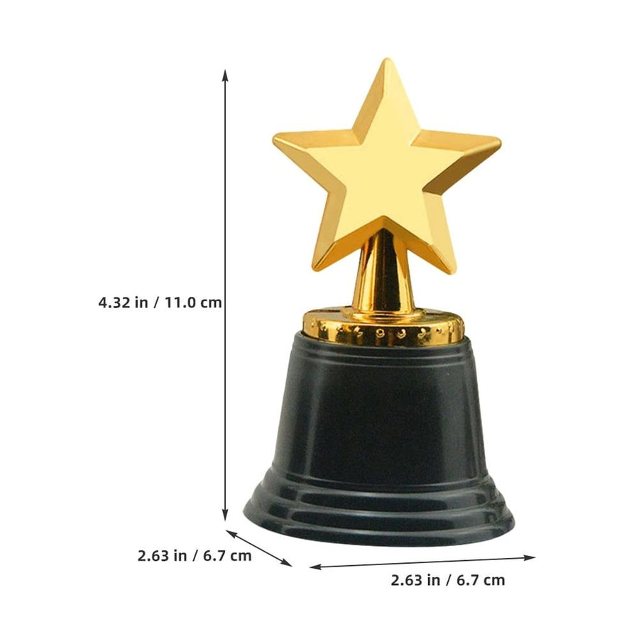 6-Pack Plastic Star Trophy Cups for School Awards, Student Recognition, Achievement Prizes and Celebration