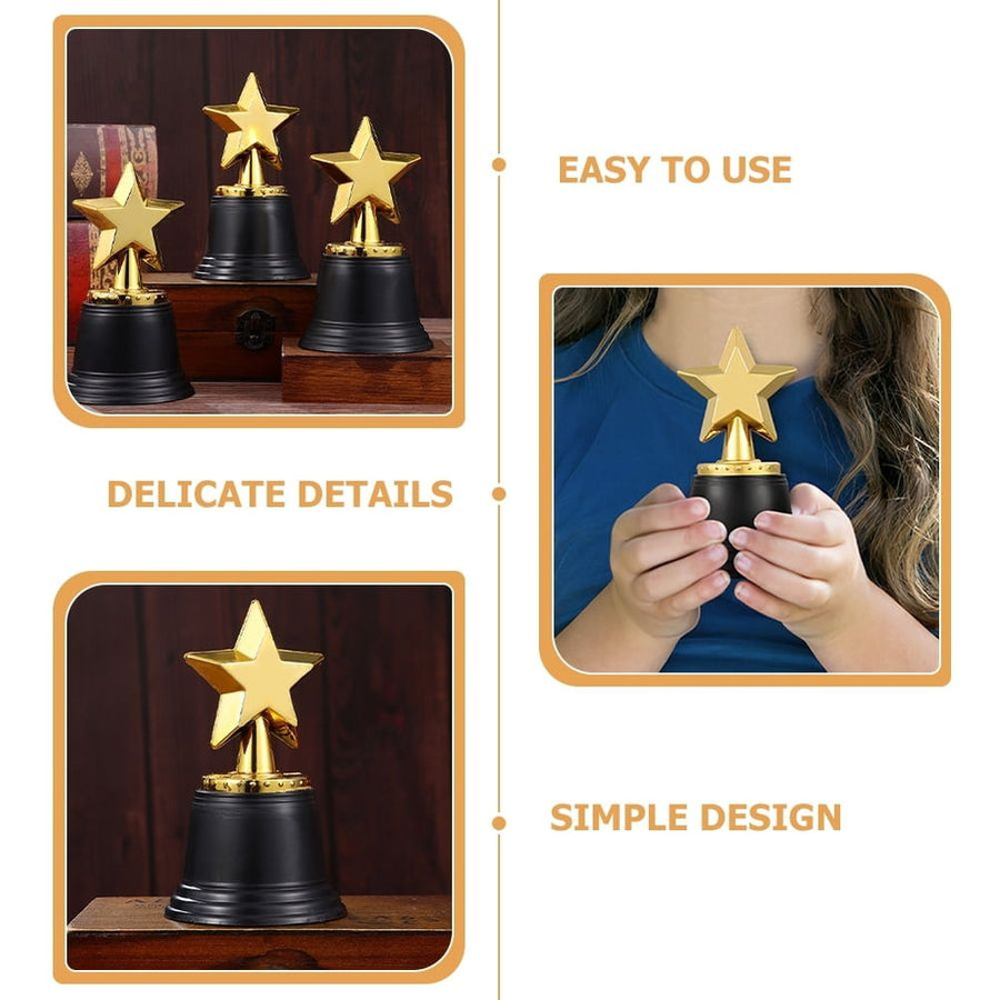6-Pack Plastic Star Trophy Cups for School Awards, Student Recognition, Achievement Prizes and Celebration
