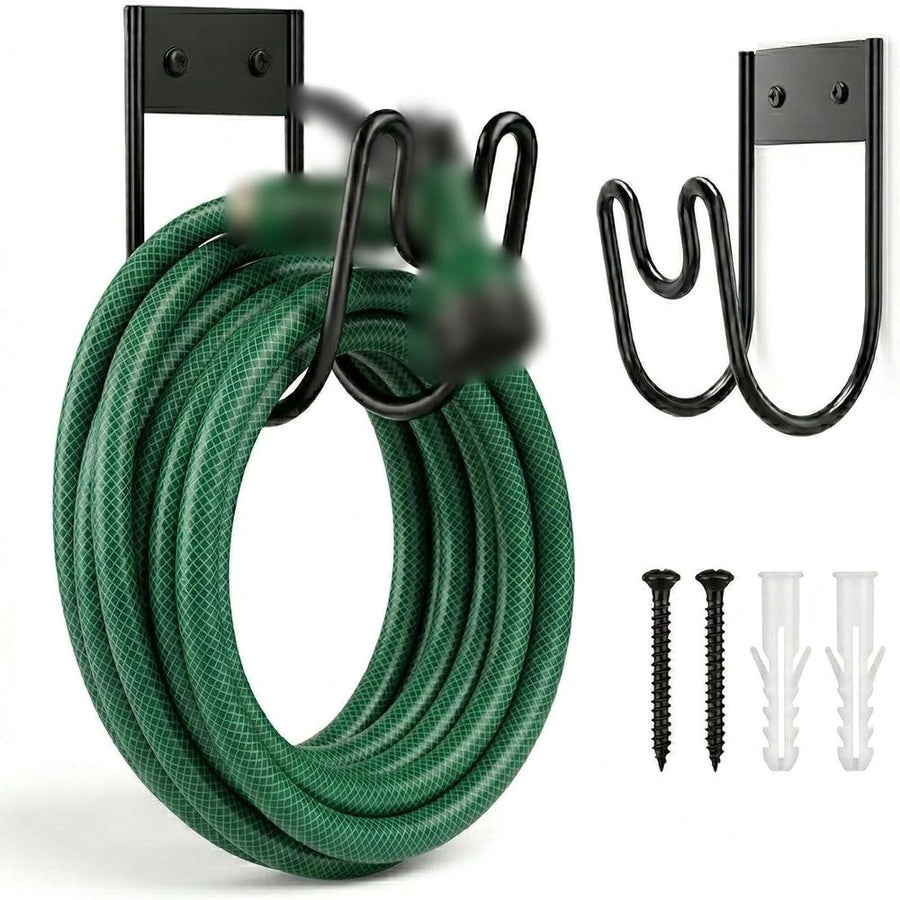 Wall Mounted Hose Holder, Wrought Iron, Wall Mounted, Cable Storage Rack for Garden Hose Rack, Cable Organizer, Wall Mount Hook, Outdoor Storage