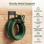 Wall Mounted Hose Holder, Wrought Iron, Wall Mounted, Cable Storage Rack for Garden Hose Rack, Cable Organizer, Wall Mount Hook, Outdoor Storage