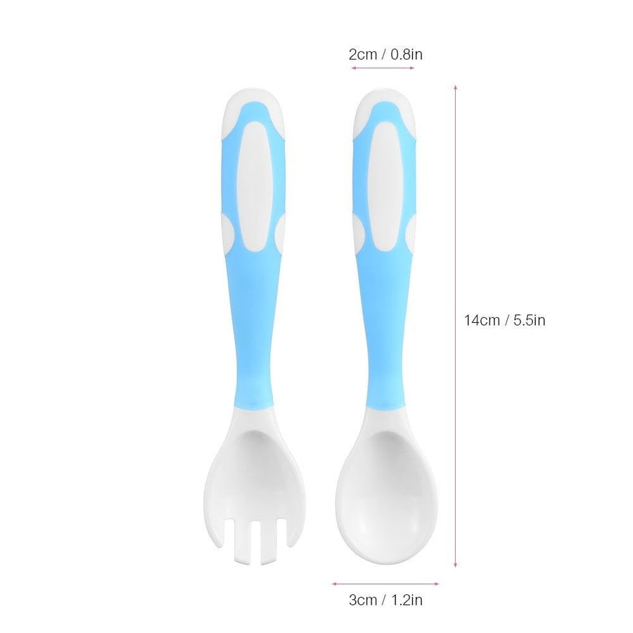 Baby Training 2-Piece Flatware Set with TPE Handles