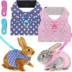 Rabbit Harness Leash, Adjustable Bunny Harness Leash Cute Vest Harness for Rabbit Ferret Bunny Kitten Guinea Pig Walking