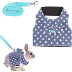 Rabbit Harness Leash, Adjustable Bunny Harness Leash Cute Vest Harness for Rabbit Ferret Bunny Kitten Guinea Pig Walking