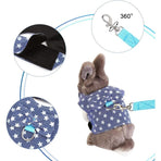 Rabbit Harness Leash, Adjustable Bunny Harness Leash Cute Vest Harness for Rabbit Ferret Bunny Kitten Guinea Pig Walking