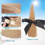 Women’s Straw Crochet Beach Sun Visor Poneytail Hats Adjustable Floppy Hat