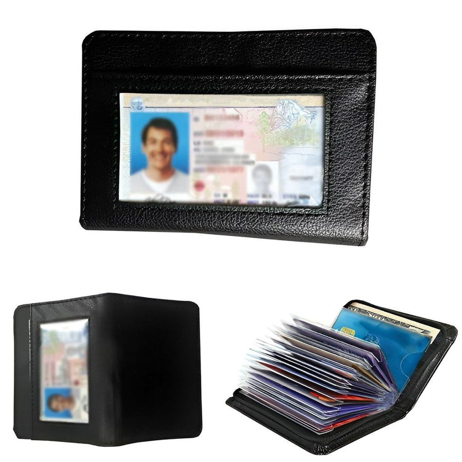 Credit Card Holder Wallet RFID Blocking Leather Wallet for Men and Women with Zipper