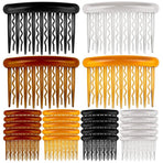 24 Tortoise Side Combs Plastic Teeth Hair Comb for Fine Hair Thin Hair Accessories