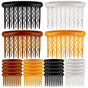 24 Tortoise Side Combs Plastic Teeth Hair Comb for Fine Hair Thin Hair Accessories