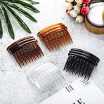 24 Tortoise Side Combs Plastic Teeth Hair Comb for Fine Hair Thin Hair Accessories