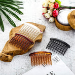 24 Tortoise Side Combs Plastic Teeth Hair Comb for Fine Hair Thin Hair Accessories