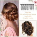 4PCS Hair Side Combs - Small French Side Hair Comb Clips for Women Decorative Bun Twist Hair Accessories