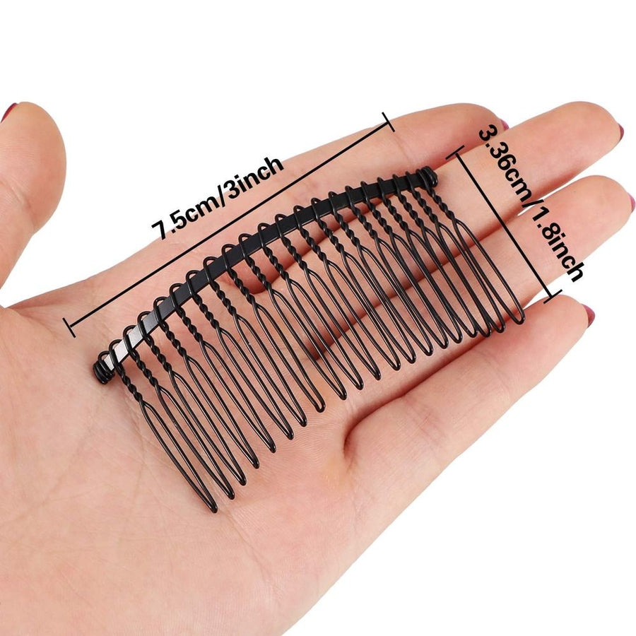 4PCS Hair Side Combs - Small French Side Hair Comb Clips for Women Decorative Bun Twist Hair Accessories