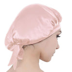 Silk Nightcap Sleeping Cap Pure Silk Hair for Wrap Adjustable Elastic Band Sleeping Beanie