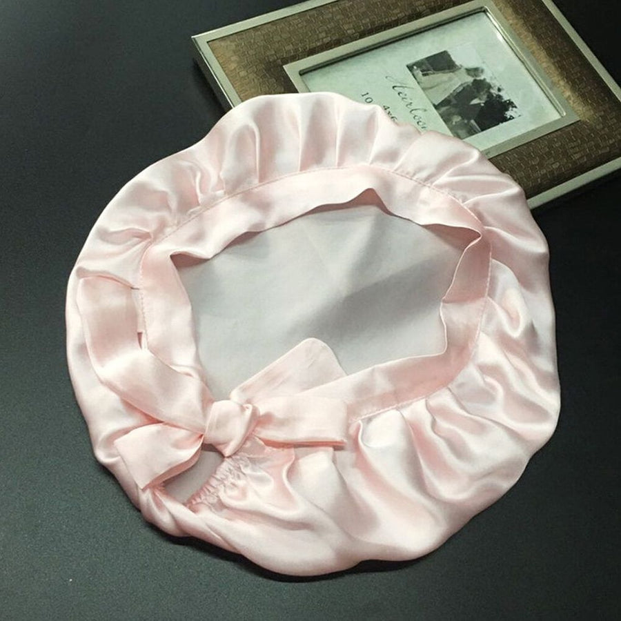 Silk Nightcap Sleeping Cap Pure Silk Hair for Wrap Adjustable Elastic Band Sleeping Beanie