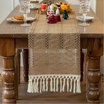 Farmhouse 72 inches Woven Rustic Table Runner for Home Decor Dining Fall Thanksgiving Christmas 13x72 inches