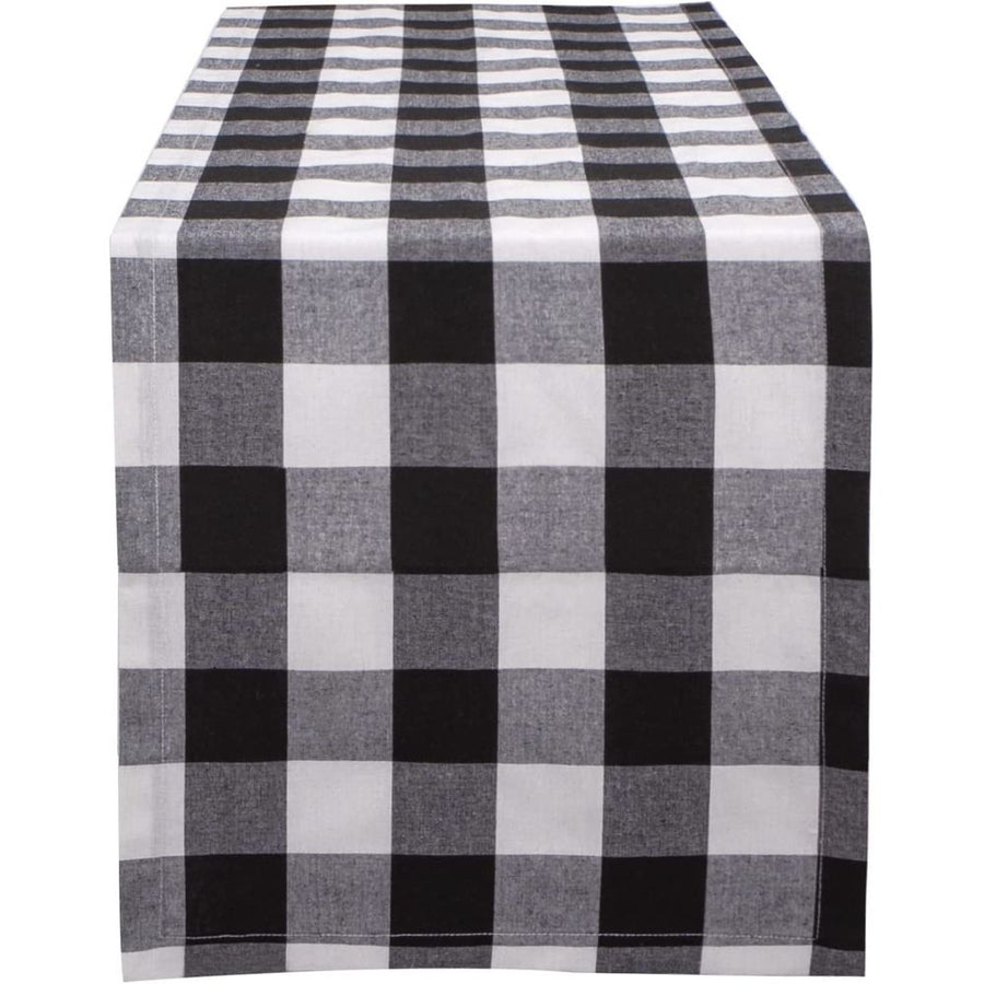 13'x72' Gray and White Check Christmas Table Runner Table Runner for Family Dinner Outdoor or Indoor Parties Thanksgiving Christmas & Gathering