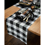 13'x72' Gray and White Check Christmas Table Runner Table Runner for Family Dinner Outdoor or Indoor Parties Thanksgiving Christmas & Gathering