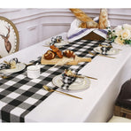 13'x72' Gray and White Check Christmas Table Runner Table Runner for Family Dinner Outdoor or Indoor Parties Thanksgiving Christmas & Gathering