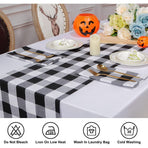 13'x72' Gray and White Check Christmas Table Runner Table Runner for Family Dinner Outdoor or Indoor Parties Thanksgiving Christmas & Gathering
