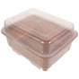 Efficient Water Draining Pink Dish Rack with Transparent Cover