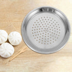 Plated Silver Stainless Steel Steamer Tray, Enhanced Design for Efficient Steaming in Kitchen