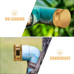 Brass Hose End Cap Golden Waterproof for Garden Hose Fittings 2Pcs
