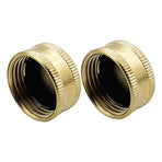 Brass Hose End Cap Golden Waterproof for Garden Hose Fittings 2Pcs