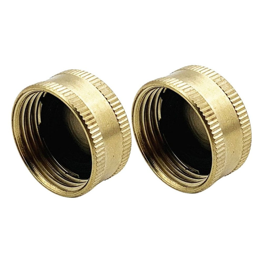 Brass Hose End Cap Golden Waterproof for Garden Hose Fittings 2Pcs