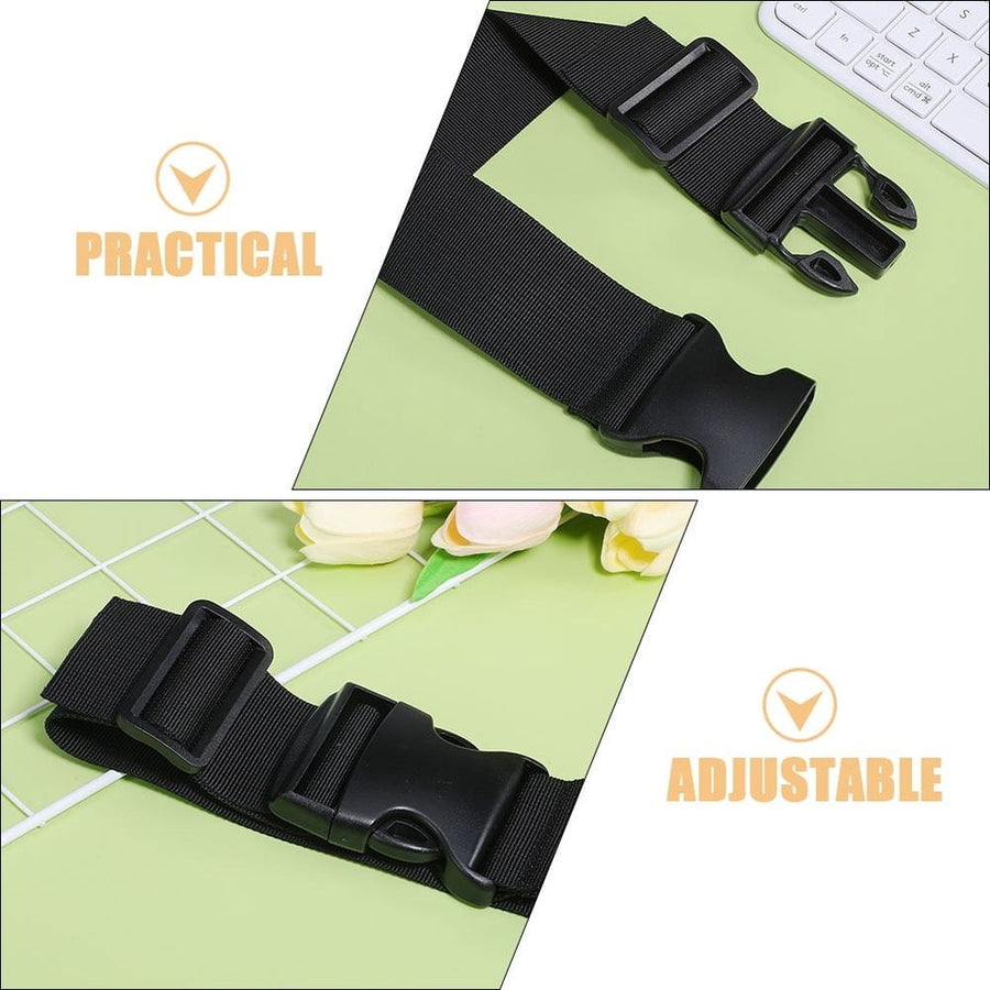 Black Adjustable Buckle Straps 2-Pack Wear-Resistant Tie-Downs for Home and Outdoor Use