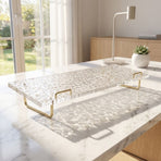 Clear Acrylic Computer Keyboard Stand for Desk with Elevated Airflow Ventilation and Modern Style
