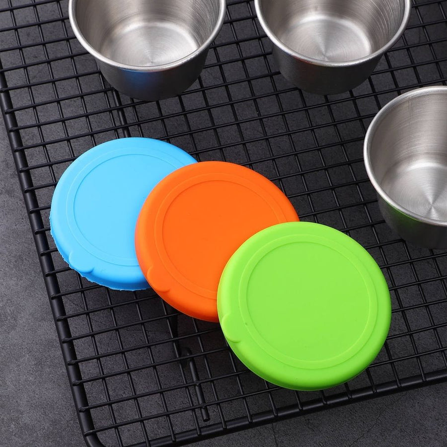 Silicone Dipping Sauce Cup Lids for Sauce Storage, Leak-Proof and Easy to Use