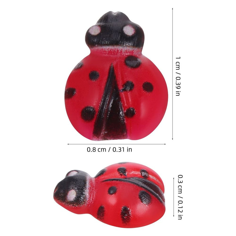 100pcs Mini Ladybug Figurines Plastic Garden Decor Cute Design for Indoor and Outdoor Display