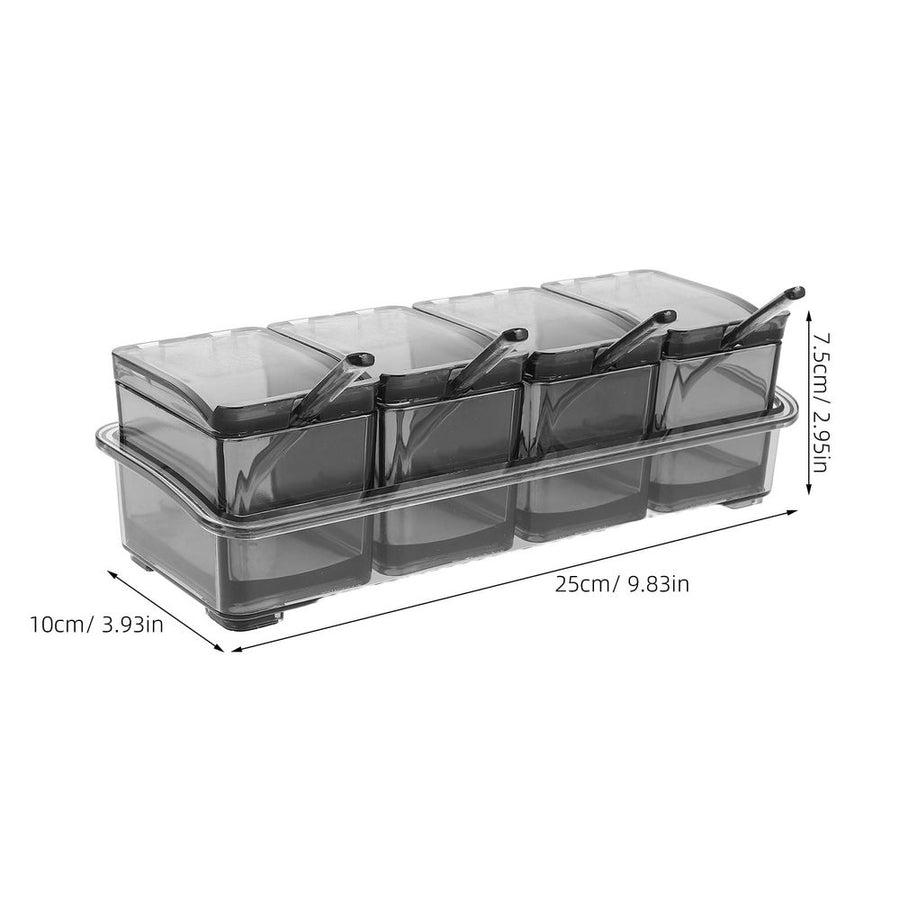 Plastic Kitchen Salt Container with Lid and Compartment Organizer for Easy Storage