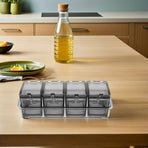 Plastic Kitchen Salt Container with Lid and Compartment Organizer for Easy Storage