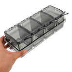 Plastic Kitchen Salt Container with Lid and Compartment Organizer for Easy Storage