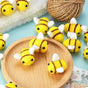 Handmade Yellow Wool Felt Bees for Crafts, 20 Pieces, Ideal for Projects and Decorations