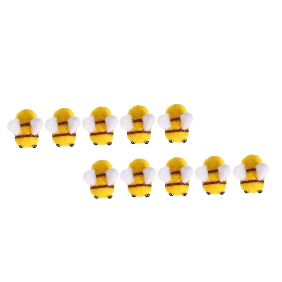 Handmade Yellow Wool Felt Bees for Crafts, 20 Pieces, Ideal for Projects and Decorations