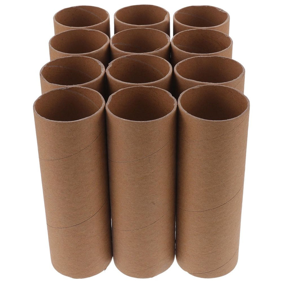 12Pcs DIY Brown Cardboard Tubes Paper Rolls for Craft Making and Creative Projects