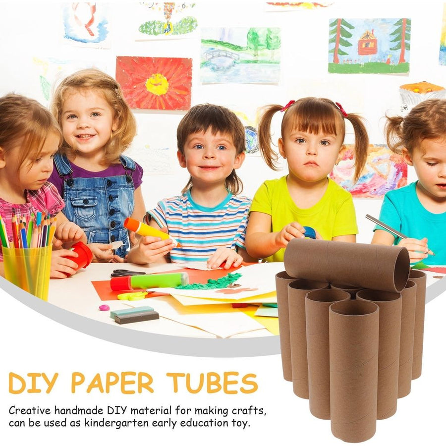 12Pcs DIY Brown Cardboard Tubes Paper Rolls for Craft Making and Creative Projects